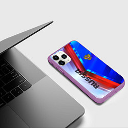 Чехол iPhone 11 Pro матовый RUSSIA SPORT, цвет: 3D-фиолетовый — фото 2