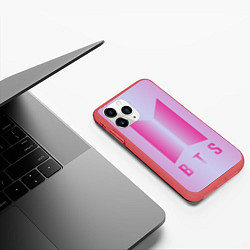 Чехол iPhone 11 Pro матовый BTS, цвет: 3D-красный — фото 2