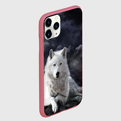 Чехол iPhone 11 Pro матовый БЕЛЫЙ ВОЛК D, цвет: 3D-малиновый — фото 2