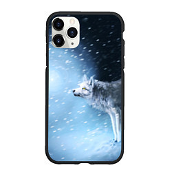 Чехол iPhone 11 Pro матовый ВОЛК ЗИМА D, цвет: 3D-черный