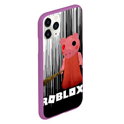 Чехол iPhone 11 Pro матовый Roblox Piggy, цвет: 3D-фиолетовый — фото 2