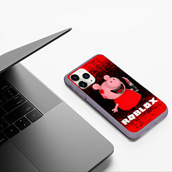 Чехол iPhone 11 Pro матовый Roblox Piggy, цвет: 3D-серый — фото 2