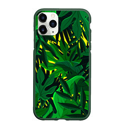 Чехол iPhone 11 Pro матовый В джунглях, цвет: 3D-темно-зеленый