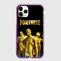 Чехол iPhone 11 Pro матовый FORTNITE GOLD SQUAD, цвет: 3D-фиолетовый