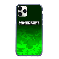 Чехол iPhone 11 Pro матовый MINECRAFT МАЙНКРАФТ, цвет: 3D-серый