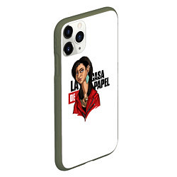 Чехол iPhone 11 Pro матовый БУМАЖНЫЙ ДОМ, цвет: 3D-темно-зеленый — фото 2