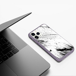 Чехол iPhone 11 Pro матовый ШТРИХИ, цвет: 3D-серый — фото 2