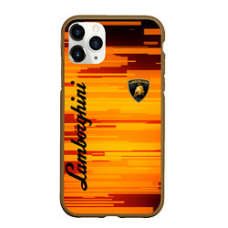 Чехол iPhone 11 Pro матовый LAMBORGHINI, цвет: 3D-коричневый