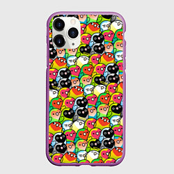 Чехол iPhone 11 Pro матовый Папуги, цвет: 3D-фиолетовый