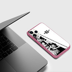 Чехол iPhone 11 Pro матовый Кирилл, цвет: 3D-малиновый — фото 2