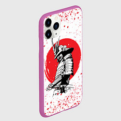 Чехол iPhone 11 Pro матовый Самурай в каплях крови Z, цвет: 3D-фиолетовый — фото 2