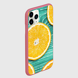 Чехол iPhone 11 Pro матовый Апельсины, цвет: 3D-малиновый — фото 2