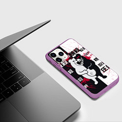 Чехол iPhone 11 Pro матовый Monokuma, цвет: 3D-фиолетовый — фото 2