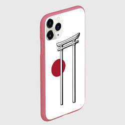 Чехол iPhone 11 Pro матовый Япония Тории Z, цвет: 3D-малиновый — фото 2