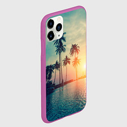 Чехол iPhone 11 Pro матовый Пальмы, цвет: 3D-фиолетовый — фото 2