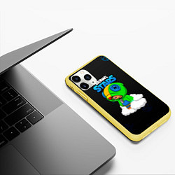 Чехол iPhone 11 Pro матовый Leon Brawl Stars, цвет: 3D-желтый — фото 2