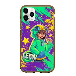 Чехол iPhone 11 Pro матовый BRAWL STARS LEON