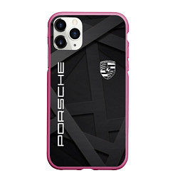 Чехол iPhone 11 Pro матовый PORSCHE, цвет: 3D-малиновый