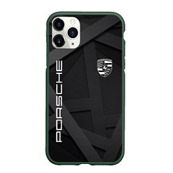 Чехол iPhone 11 Pro матовый PORSCHE, цвет: 3D-темно-зеленый