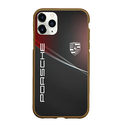 Чехол iPhone 11 Pro матовый PORSCHE, цвет: 3D-коричневый