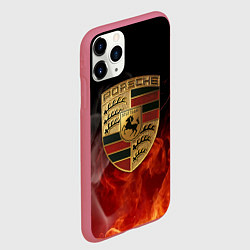 Чехол iPhone 11 Pro матовый PORSCHE ПОРШЕ, цвет: 3D-малиновый — фото 2
