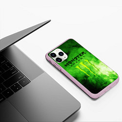 Чехол iPhone 11 Pro матовый MONSTER ENERGY, цвет: 3D-розовый — фото 2