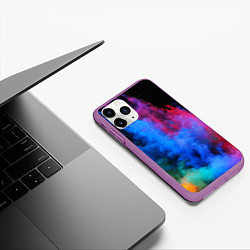 Чехол iPhone 11 Pro матовый КРАСКИ, цвет: 3D-фиолетовый — фото 2