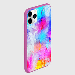 Чехол iPhone 11 Pro матовый НЕОНОВЫЕ ПОТЕРТОСТИ, цвет: 3D-фиолетовый — фото 2