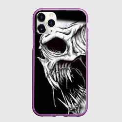 Чехол iPhone 11 Pro матовый Череп Z, цвет: 3D-фиолетовый