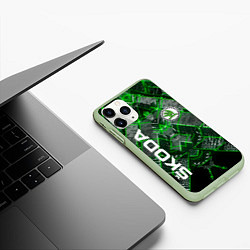 Чехол iPhone 11 Pro матовый SKODA, цвет: 3D-салатовый — фото 2