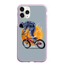 Чехол iPhone 11 Pro матовый Космический велосипедист Z