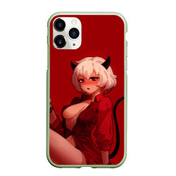 Чехол iPhone 11 Pro матовый HELLTAKER, цвет: 3D-салатовый