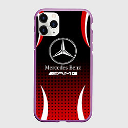 Чехол iPhone 11 Pro матовый Mercedes-Benz, цвет: 3D-фиолетовый