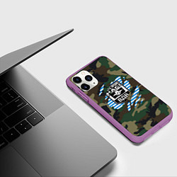 Чехол iPhone 11 Pro матовый Рваный камуфляж ВДВ, цвет: 3D-фиолетовый — фото 2