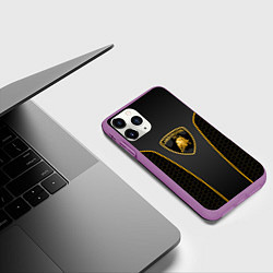 Чехол iPhone 11 Pro матовый Ламборгини, цвет: 3D-фиолетовый — фото 2