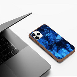 Чехол iPhone 11 Pro матовый Blue Abstraction, цвет: 3D-коричневый — фото 2