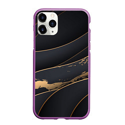 Чехол iPhone 11 Pro матовый Black gold