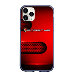 Чехол iPhone 11 Pro матовый PORSCHE, цвет: 3D-серый