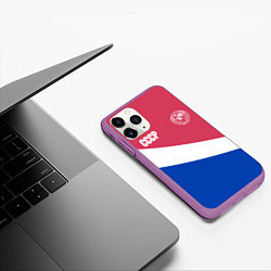 Чехол iPhone 11 Pro матовый СССР, цвет: 3D-фиолетовый — фото 2