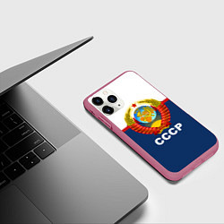 Чехол iPhone 11 Pro матовый СССР, цвет: 3D-малиновый — фото 2
