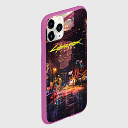 Чехол iPhone 11 Pro матовый CYBERPUNK 2077:КИБЕРПАНК S, цвет: 3D-фиолетовый — фото 2