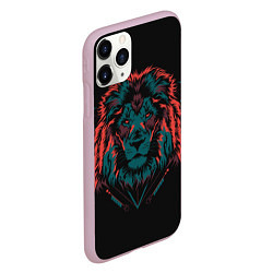 Чехол iPhone 11 Pro матовый Лев на закате, цвет: 3D-розовый — фото 2