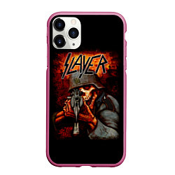 Чехол iPhone 11 Pro матовый Slayer, цвет: 3D-малиновый