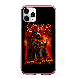 Чехол iPhone 11 Pro матовый Slayer, цвет: 3D-малиновый