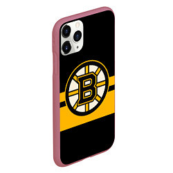 Чехол iPhone 11 Pro матовый BOSTON BRUINS NHL, цвет: 3D-малиновый — фото 2