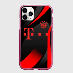 Чехол iPhone 11 Pro матовый FC Bayern Munchen, цвет: 3D-малиновый