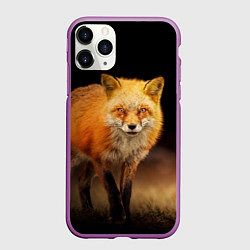 Чехол iPhone 11 Pro матовый Лиса, цвет: 3D-фиолетовый