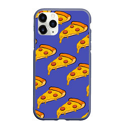 Чехол iPhone 11 Pro матовый Кусочки пиццы, цвет: 3D-серый