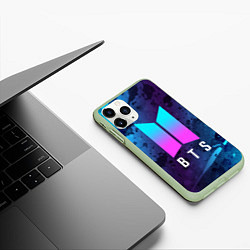 Чехол iPhone 11 Pro матовый BTS БТС, цвет: 3D-салатовый — фото 2