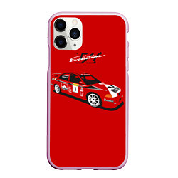 Чехол iPhone 11 Pro матовый Mitsubishi Lancer Evolution VI, цвет: 3D-розовый